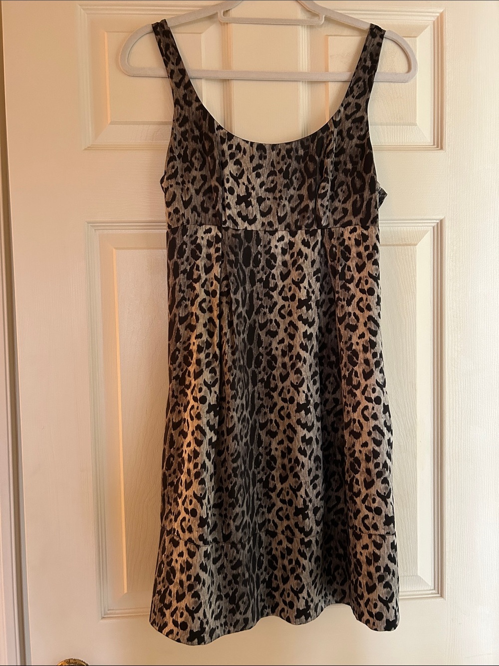 Silk Leopard Print Sleeveless A-Line Dress